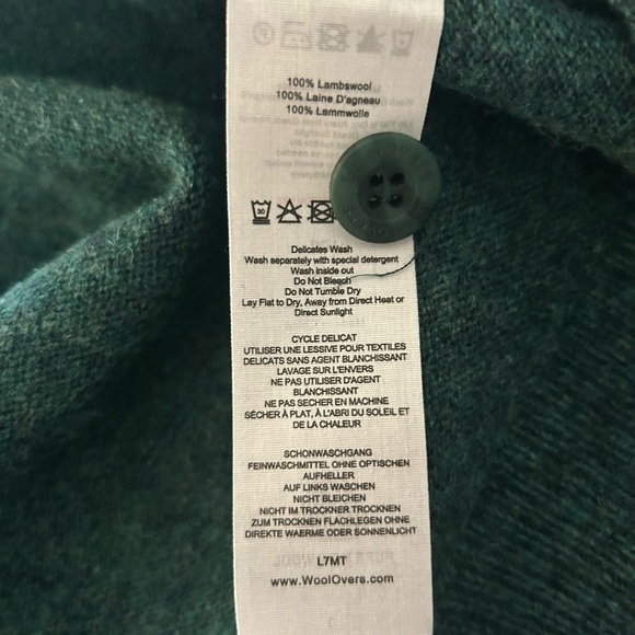 Men's Classic Green Cardigan Sweater 100% Lambs wool XL - Picture 5 of 7